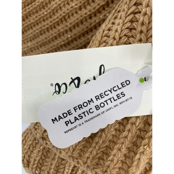 Style & Co NWT Solid Ribbed Muffler Extra Long Recycled Wrap Scarf Camel OS New - Picture 6 of 10